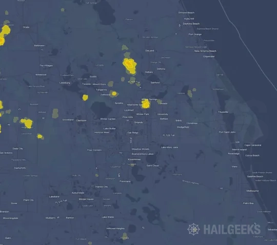 Hail map for Orlando, FL
