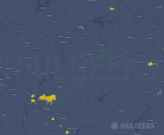 Hail map for Anniston, AL