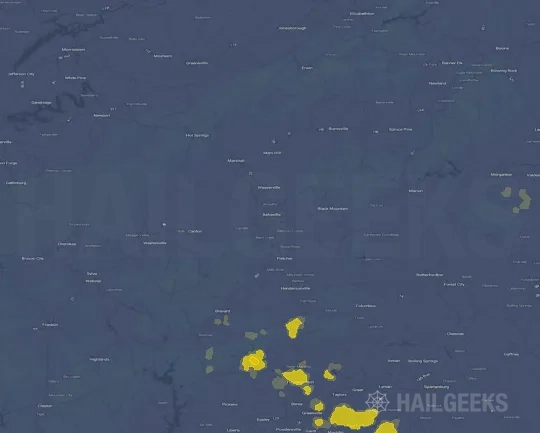 Hail map for Asheville, NC