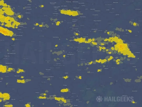 Hail map for Morgantown, WV