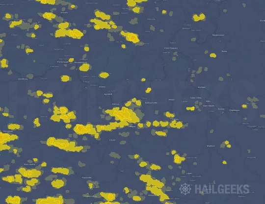 Hail map for Huntington, WV