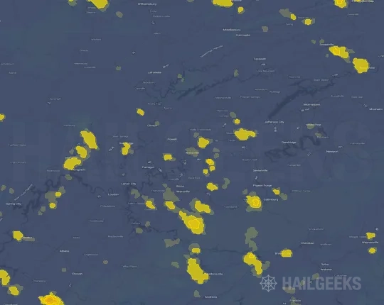 Hail map for Knoxville, TN