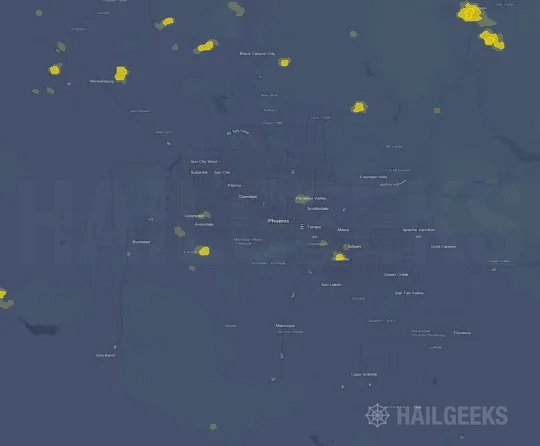 Hail map for Phoenix, AZ