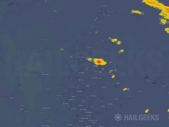 Hail map for Fort Collins, CO