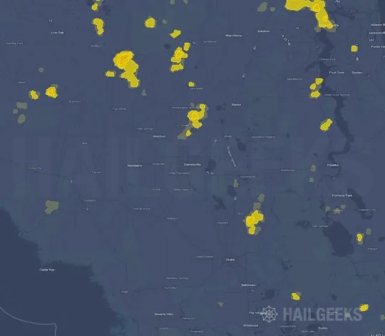 Hail map for Gainesville, FL