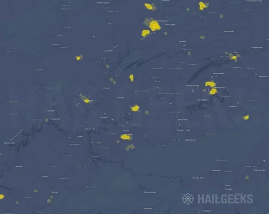 Hail map for Knoxville, TN