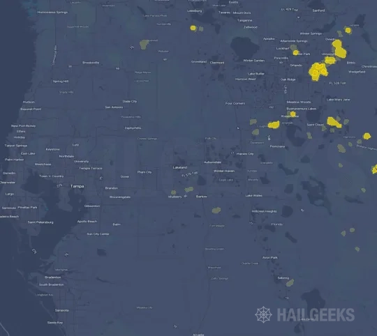 Hail map for Lakeland, FL