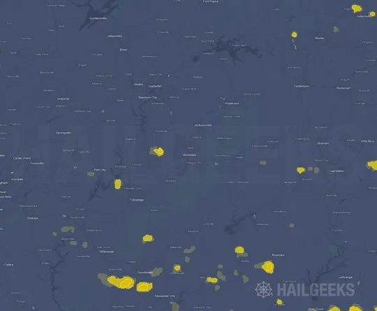 Hail map for Anniston, AL