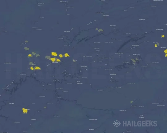 Hail map for Knoxville, TN