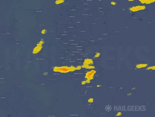 Hail map for Denver, CO