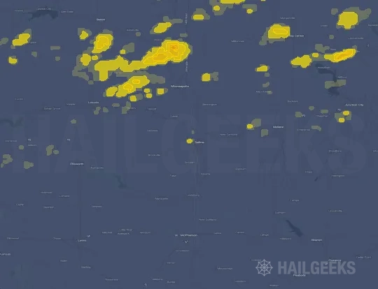 Hail map for Salina, KS