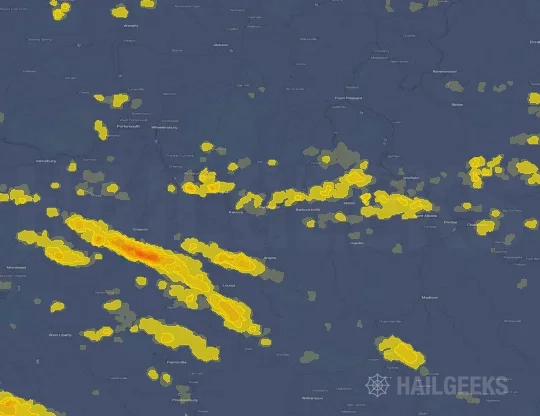Hail map for Huntington, WV