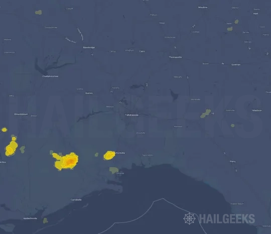 Hail map for Tallahassee, FL