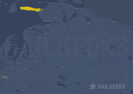 Hail map for Gaylord, MI on Aug 18, 2026
