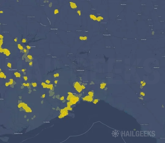 Hail map for Tallahassee, FL