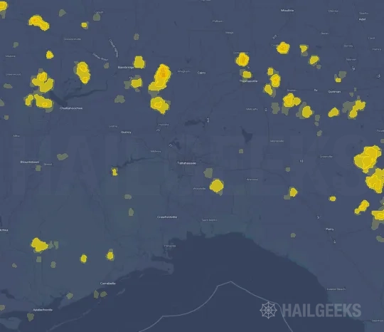 Hail map for Tallahassee, FL
