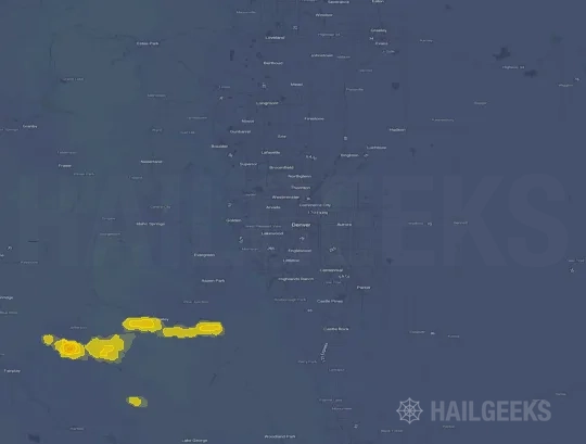 Hail map for Denver, CO on Aug 20, 2026