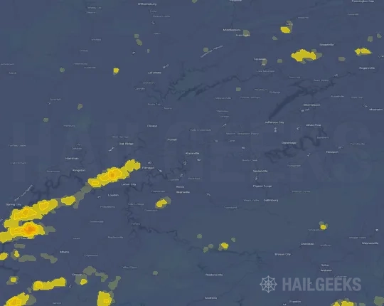 Hail map for Knoxville, TN