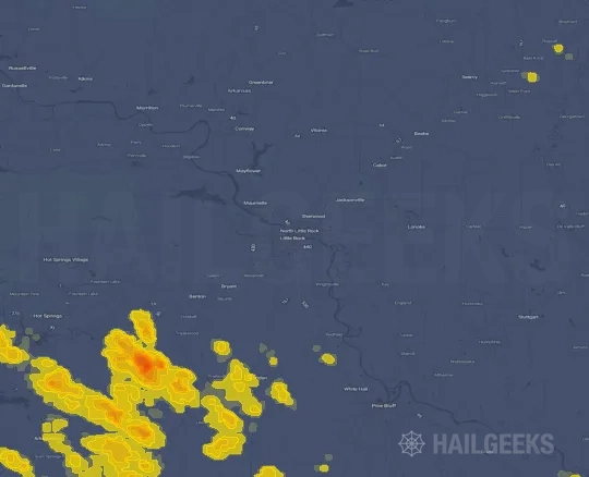 Hail map for Little Rock, AR