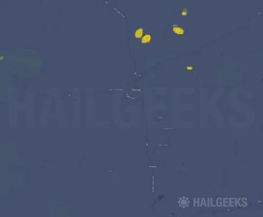 Hail map for Roswell, NM on Aug 20, 2026