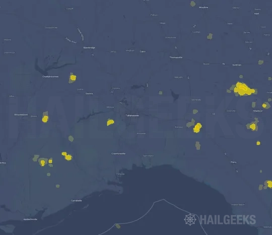 Hail map for Tallahassee, FL