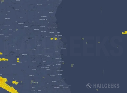 Hail map for Racine, WI