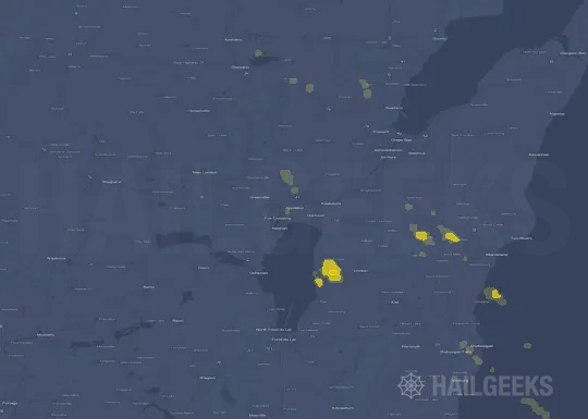 Hail map for Appleton, WI