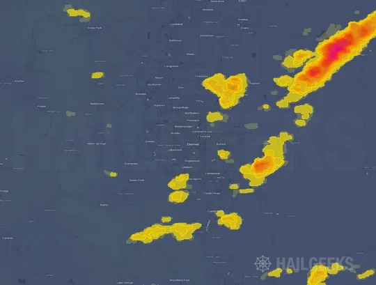 Hail map for Denver, CO