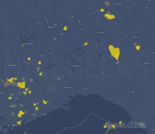 Hail map for Tallahassee, FL