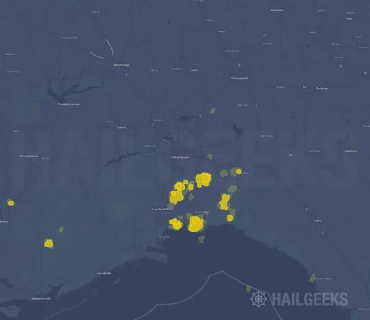 Hail map for Tallahassee, FL