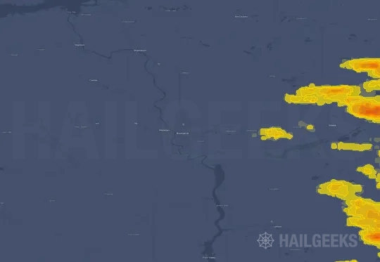 Hail map for Bismarck, ND