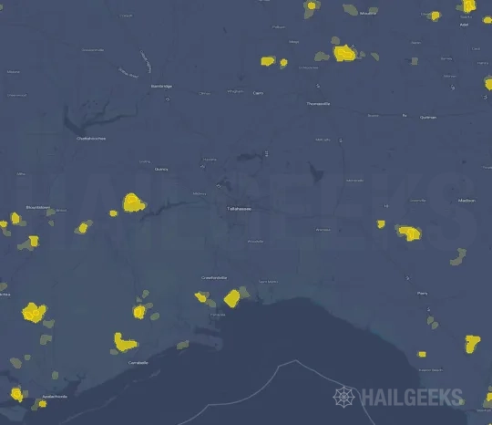 Hail map for Tallahassee, FL