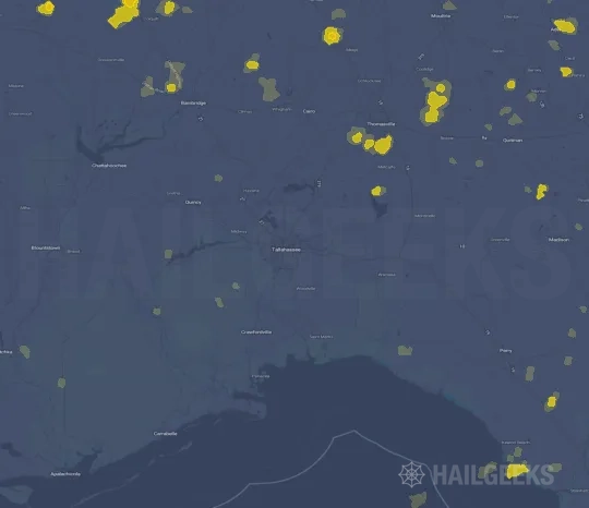 Hail map for Tallahassee, FL