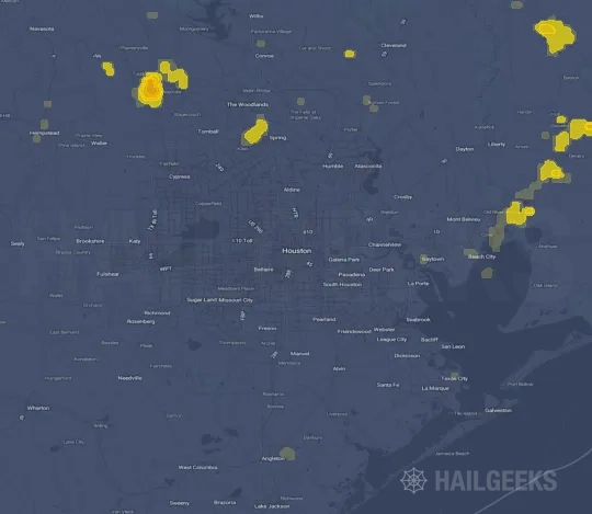 Hail map for Houston, TX