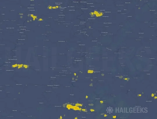 Hail map for Morgantown, WV