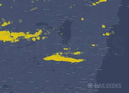 Hail map for Fond du Lac, WI