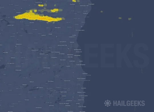 Hail map for Milwaukee, WI