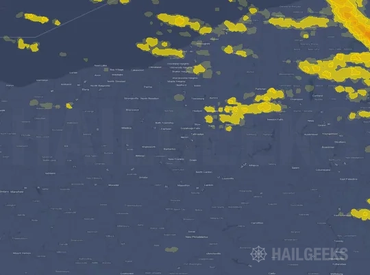 Hail map for Akron, OH