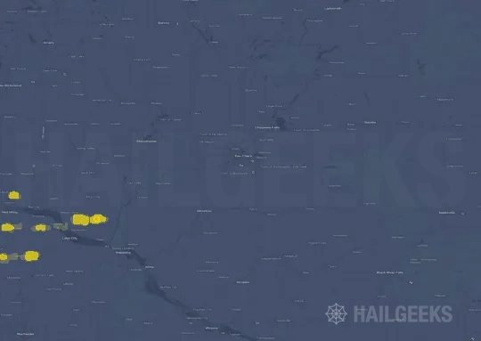 Hail map for Eau Claire, WI