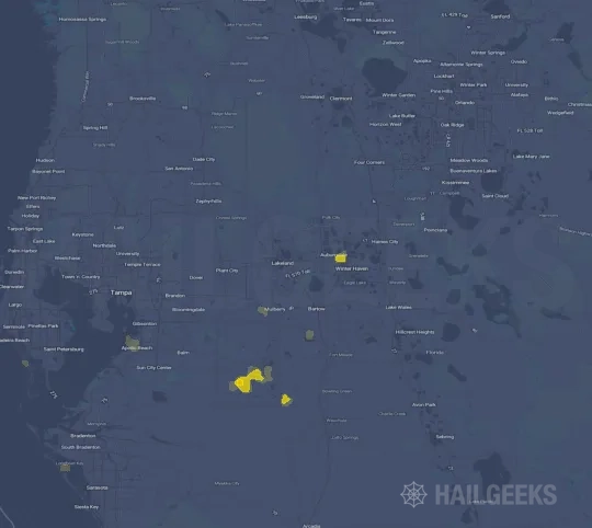 Hail map for Lakeland, FL