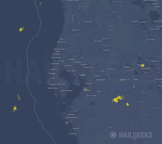 Hail map for Tampa, FL