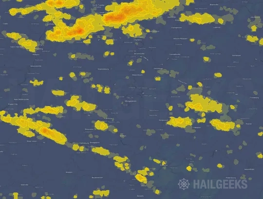 Hail map for Morgantown, WV