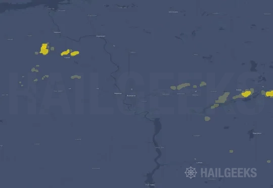 Hail map for Bismarck, ND