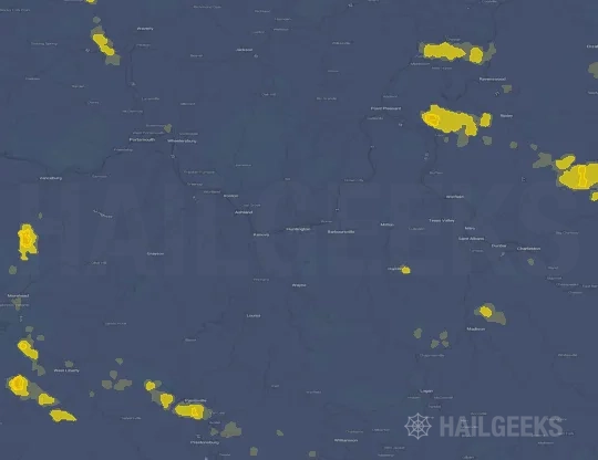 Hail map for Huntington, WV