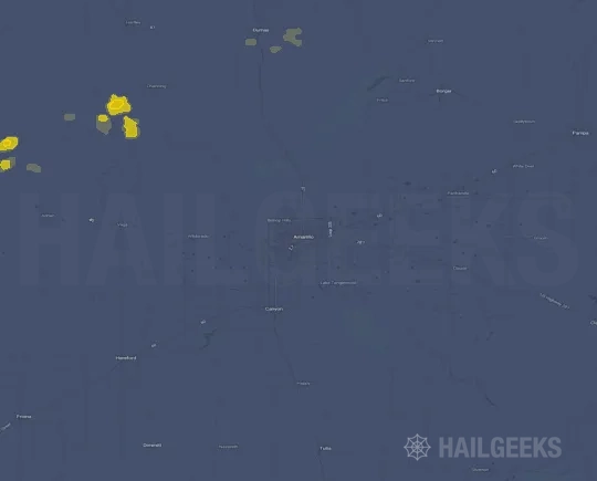 Hail map for Amarillo, TX
