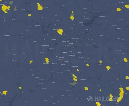 Hail map for Atlanta, GA