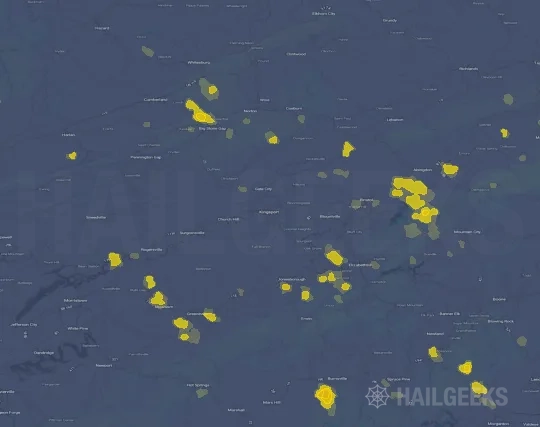 Hail map for Kingsport, TN