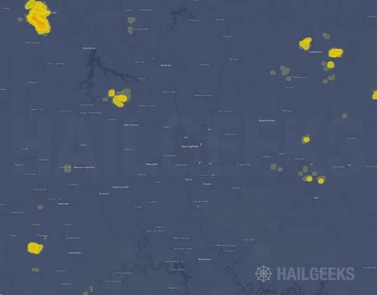 Hail map for Springfield, MO