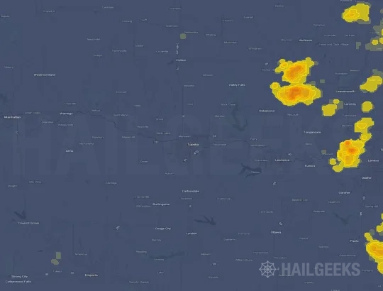 Hail map for Topeka, KS