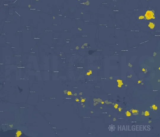 Hail map for Valdosta, GA